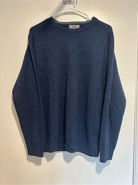 M&S Marks & Spencer Sz:M blue extra fine lambswool crewneck Minimalist sweater.